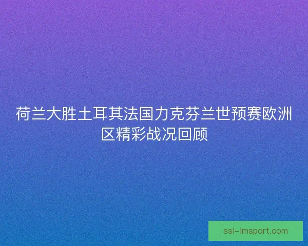 荷兰大胜土耳其法国力克芬兰世预赛欧洲区精彩战况回顾